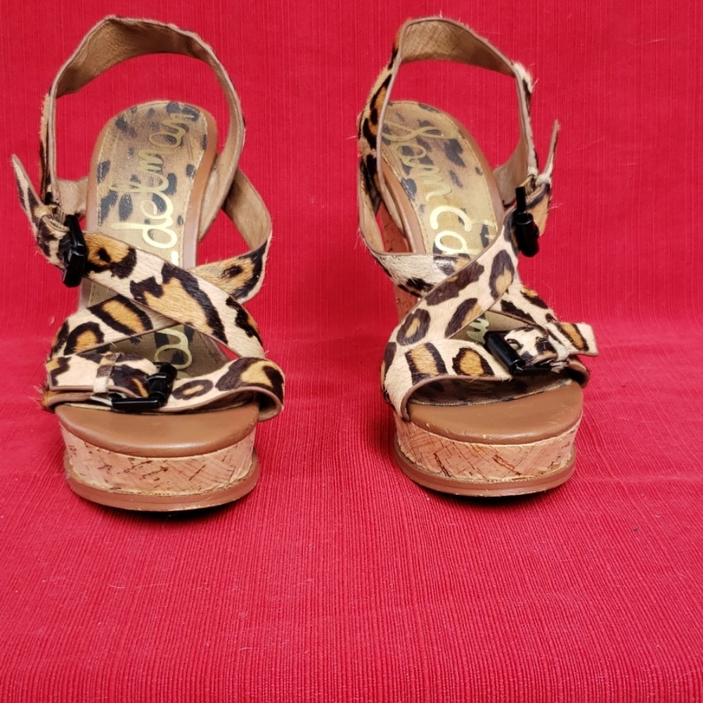 Sam Edelman leopard print calf hair sandal